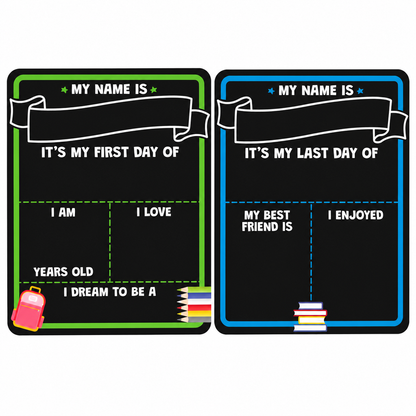 First Day of School Black Sign Board, 10x14 Double-Sided First & Last Day Chalkboard Sign, Reusable Back to School Photo Prop For Preschool Kindergart